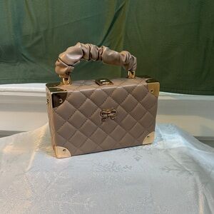 Elegant Quilted Tan Handbag